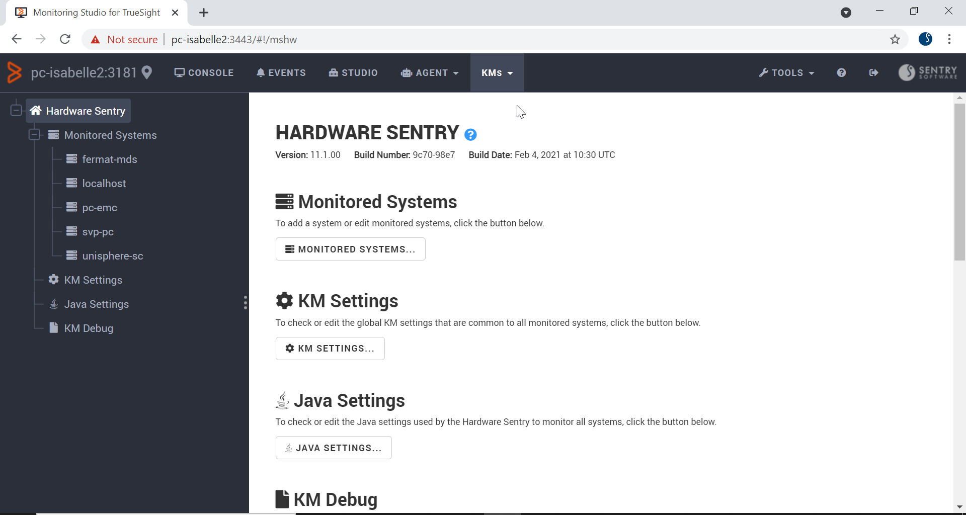 Configuring Hardware Sentry in Monitoring Studio X