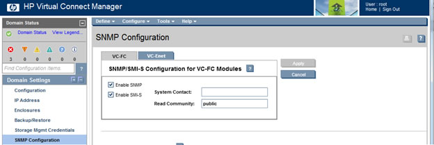 Enabling SNMP for VC-FC modules