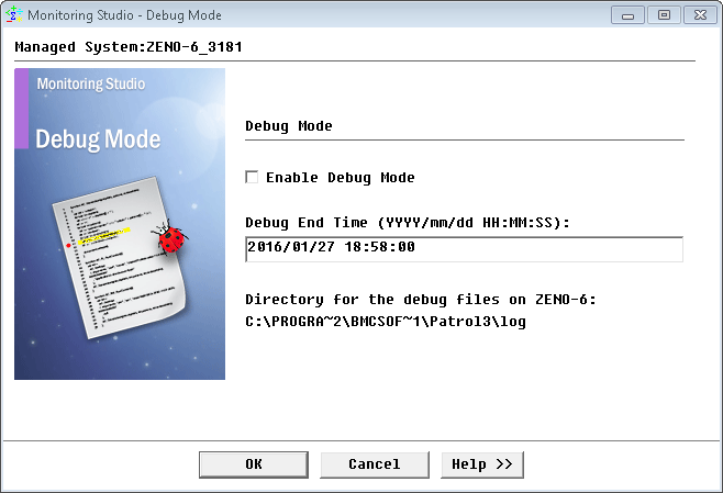 Enabling Debug Mode for Monitoring Studio 8.x.xx