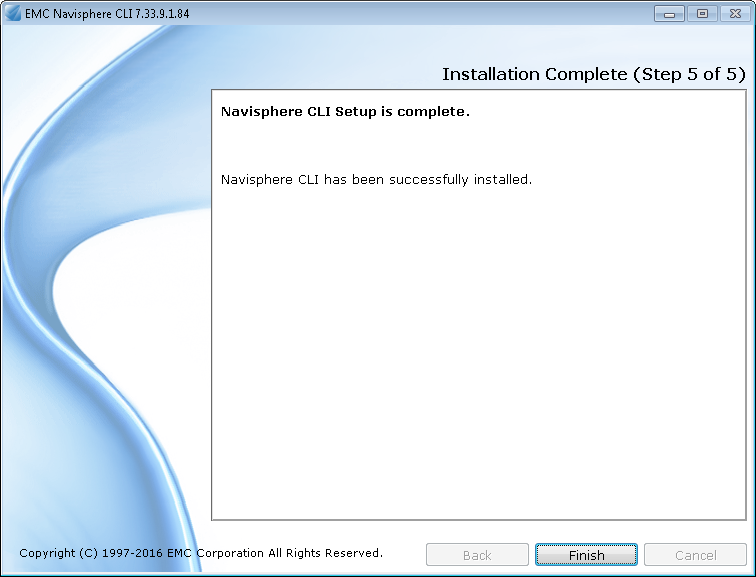 Installing the Navisphere CLI Utility - Installation Complete