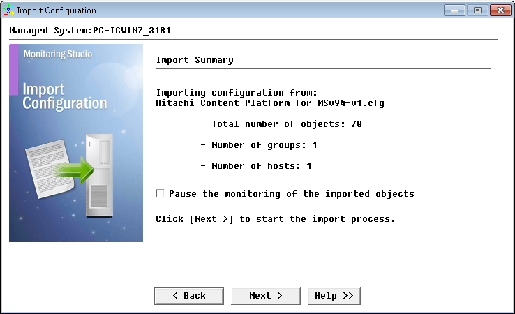Figure 3 - Reviewing the Hitachi Content Platform pre-built configuration import summary