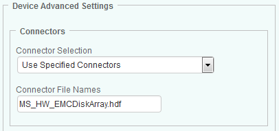 Selecting the EMC Disk Array Connector