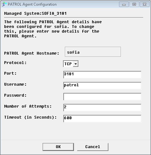 Configuring PATROL Agent Details - sofia