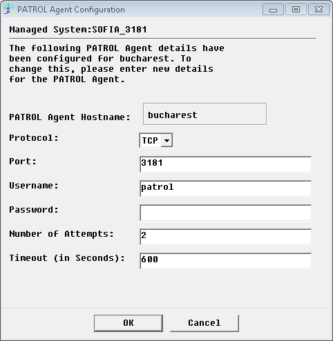 Configuring PATROL Agent Details - bucharest