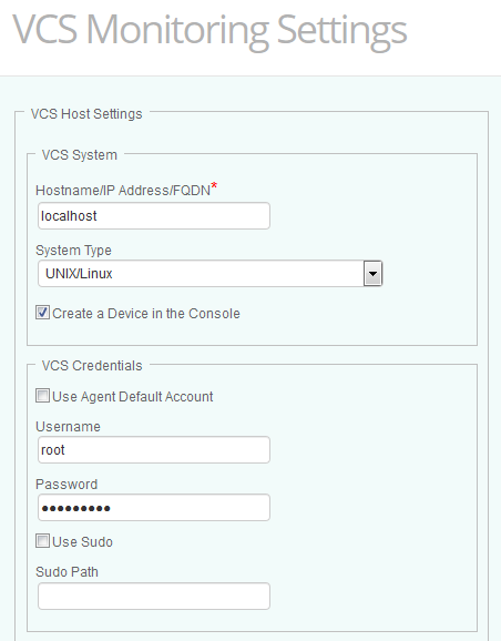 Local Monitoring Method - Configuring the VCS Systems Monitoring