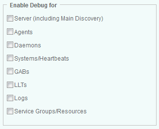 Selecting in TrueSight the VCS Elements for Which Debug Information is Required