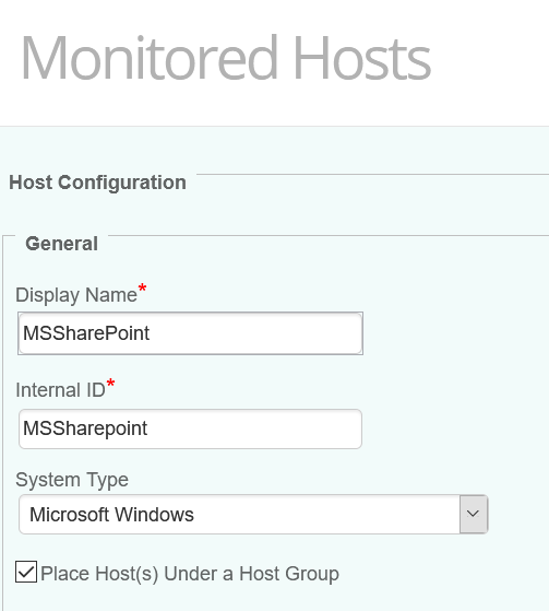Monitoring SharePoint - Configuring the Host to be Monitored
