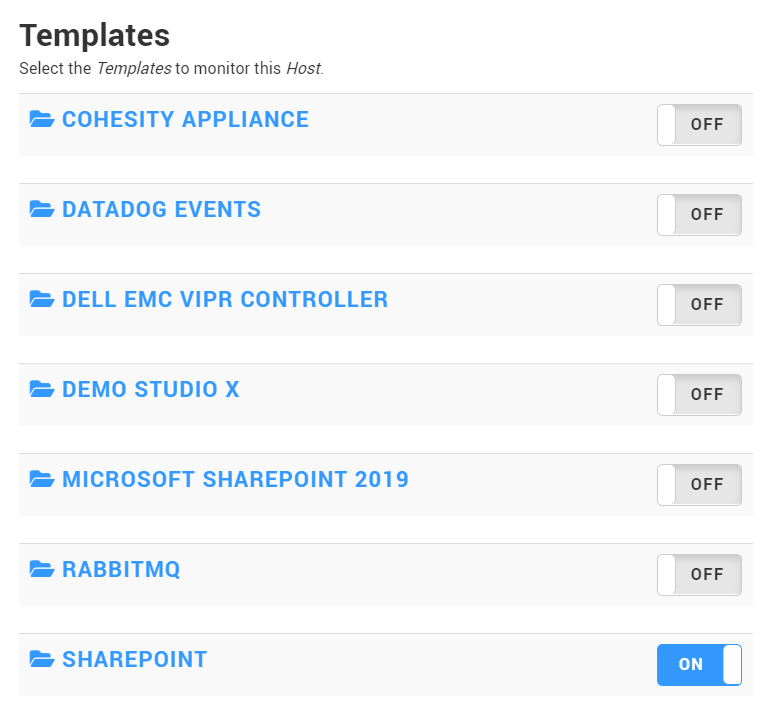 Monitoring SharePoint - Viewing the template details