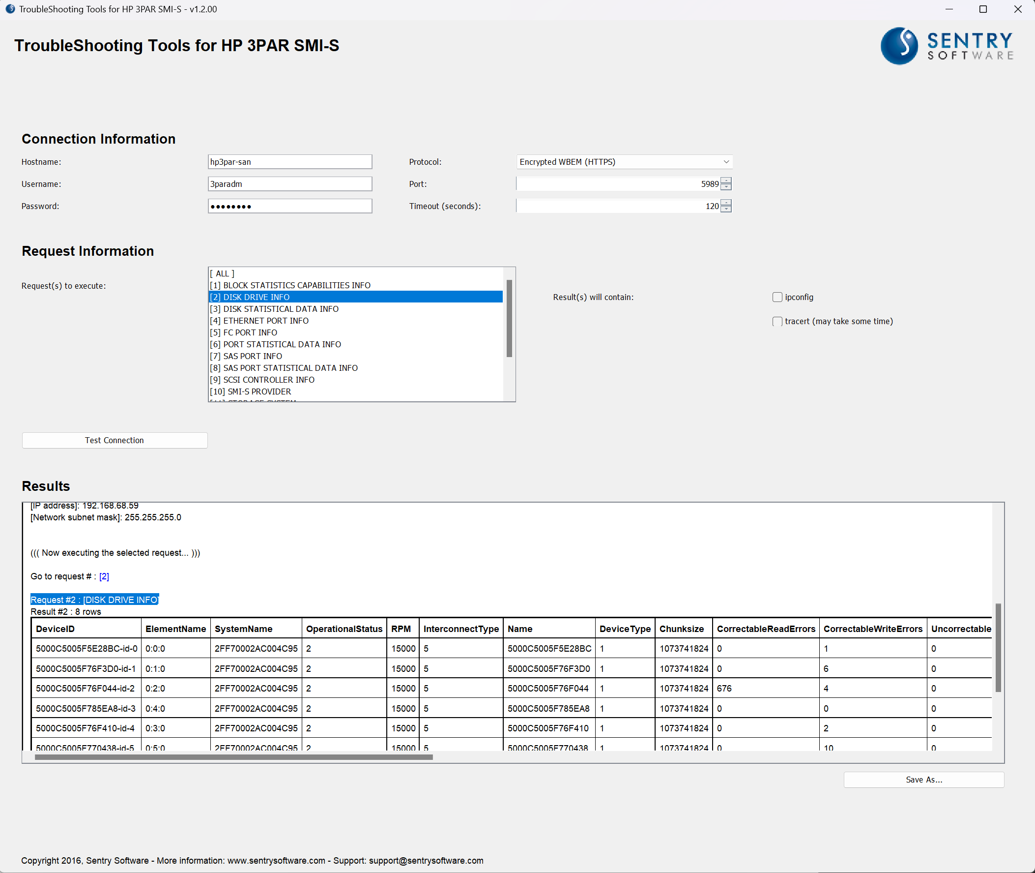 Verifying with the HP 3PAR Troubleshooting Tool