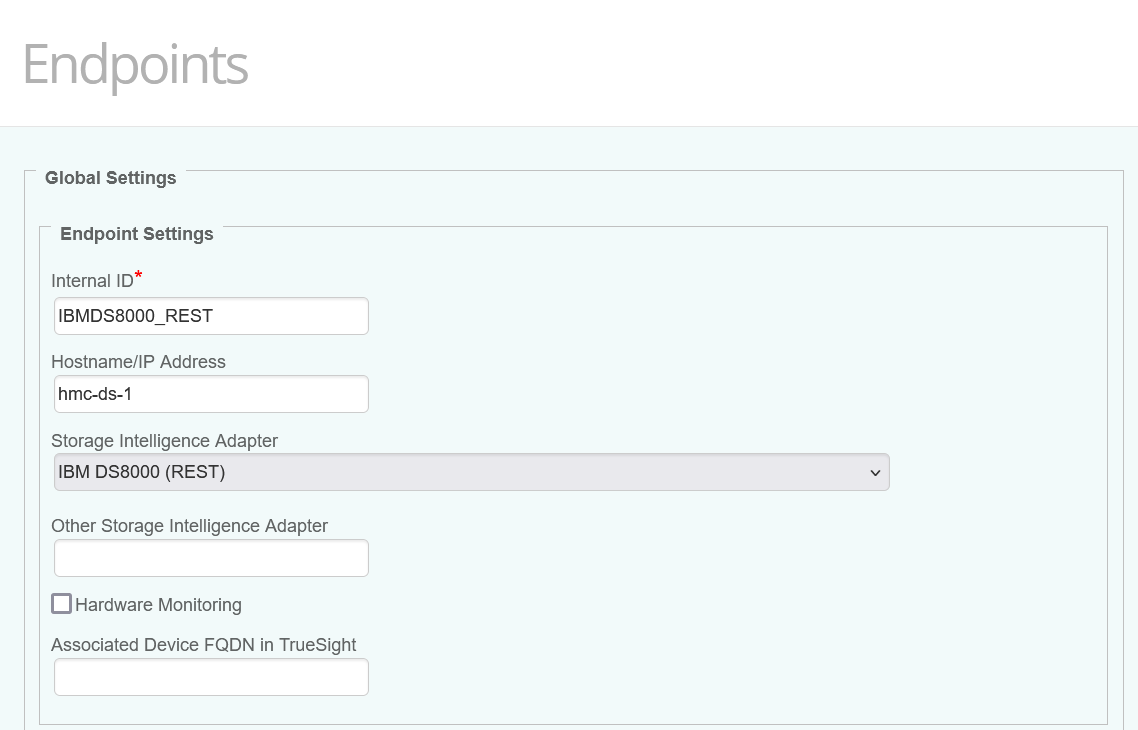 IBM DS8000 - Configuring the Endpoint Global Settings