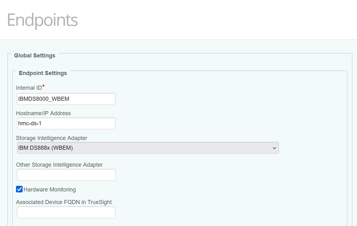 IBM DS8000 - Configuring the Endpoint Global Settings