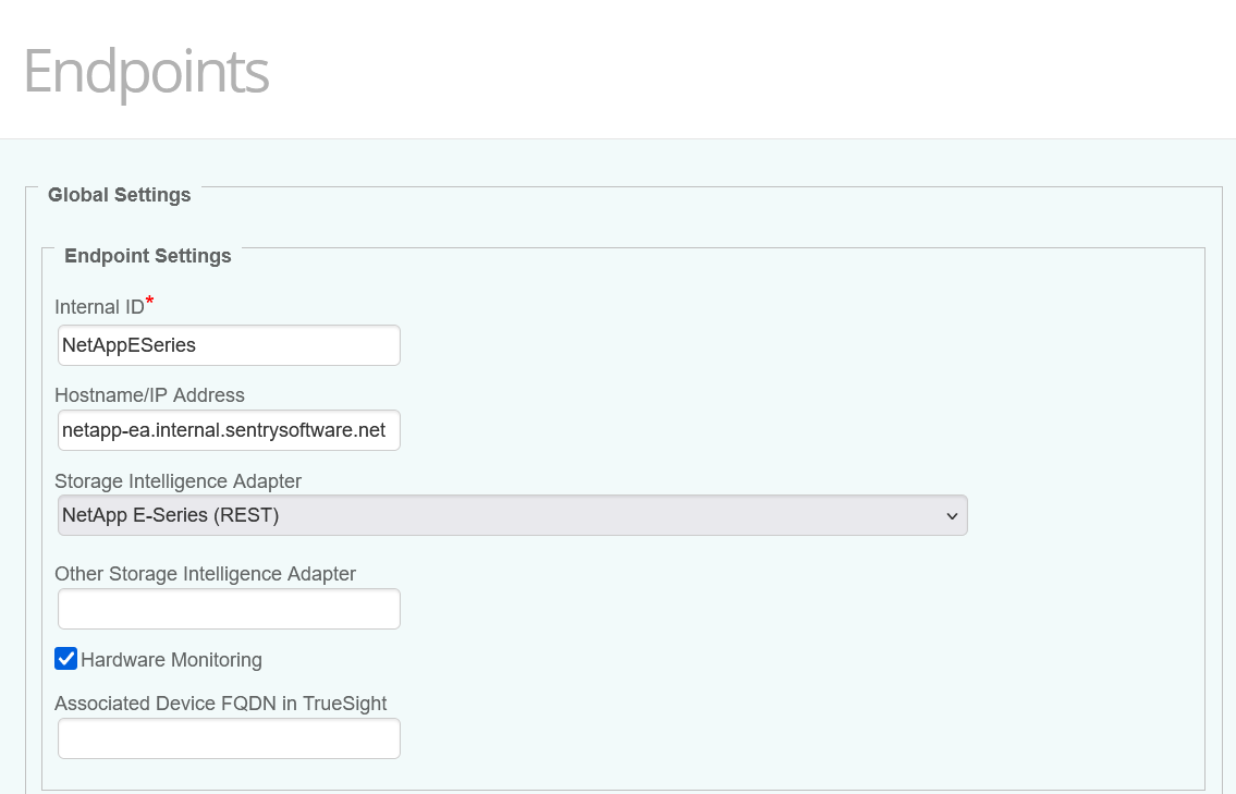 NetApp E-Series - Configuring the Endpoint Global Settings