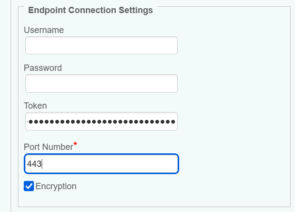 Pure - Configuring the Endpoint Connection Settings