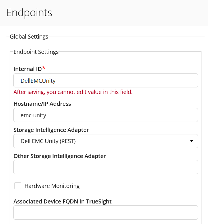 Dell EMC Unity - Configuring the Endpoint Global Settings